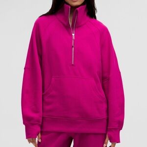 Lululemon Scuba Oversized Funnel-Neck Half Zip RIPENED RASPBERRY GOLD ZIPPER